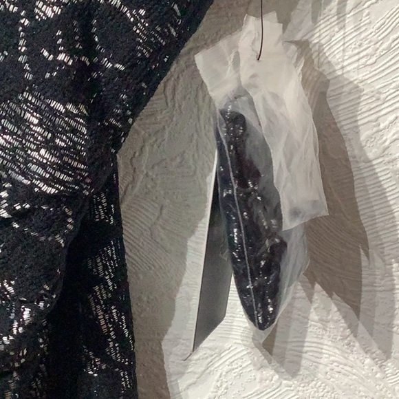 Laundry by Shelli Segal NEW - Sz 8 - strapless two layer lace Black/Silver Dress - Picture 5 of 11
